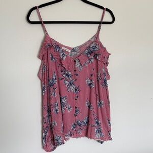 Floral Striped cold shoulder top